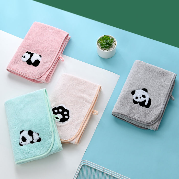 Coral Velvet Panda Embroidery Covers Soft And Absorbent