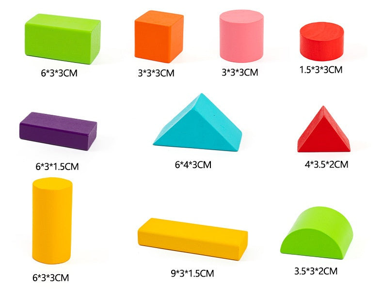 100 Colored Large Particle Building Blocks Children's Wooden Toys