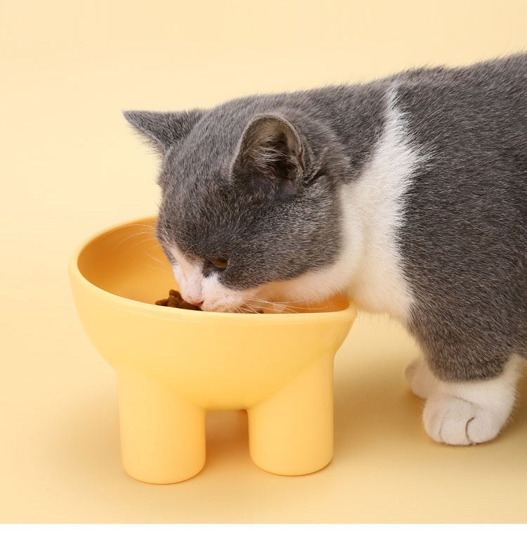 Pet Bowl Cute Cat Basin Double Bowl Neck Protection High Leg Anti-tumble
