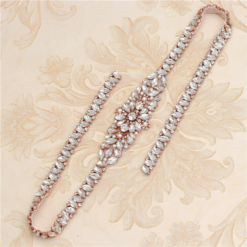 Brautkleid-Taillenschmuck mit Strass-Applikation