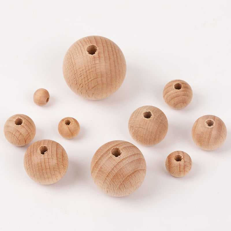 8-30MM Beech Round Beads Log Scattered Beads Diy Kids' Milk Beech Beads