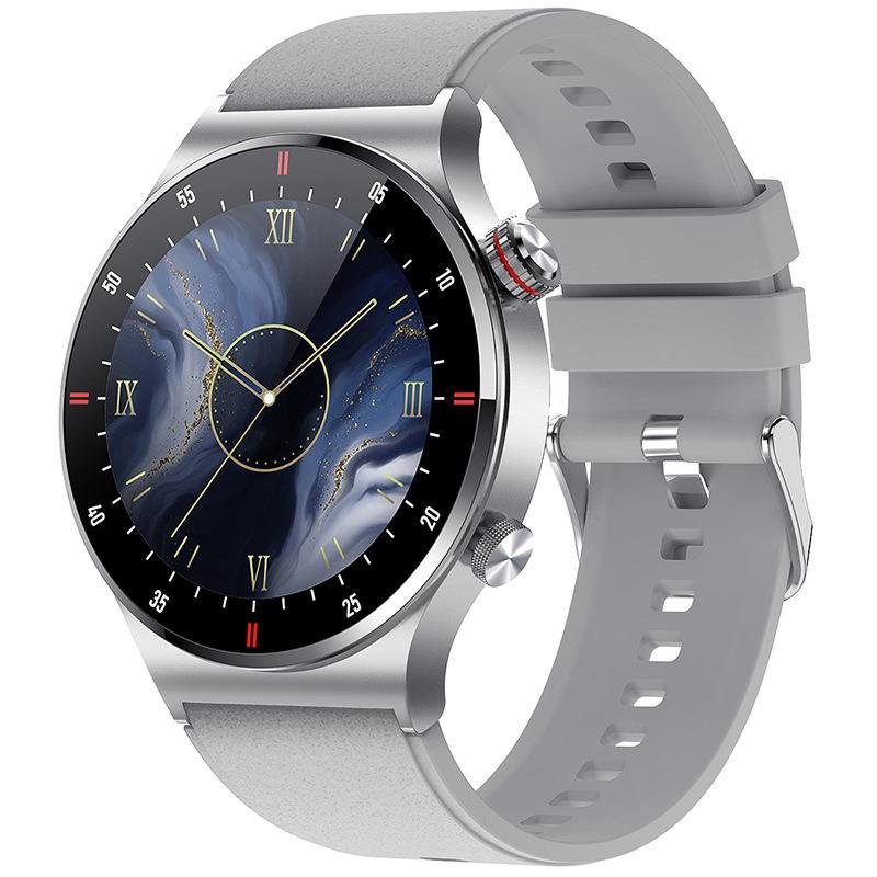 Chamadas Bluetooth QW33 Relógio inteligente ECG PPG Business com pulseira de aço inoxidável e à prova d'água para homens.