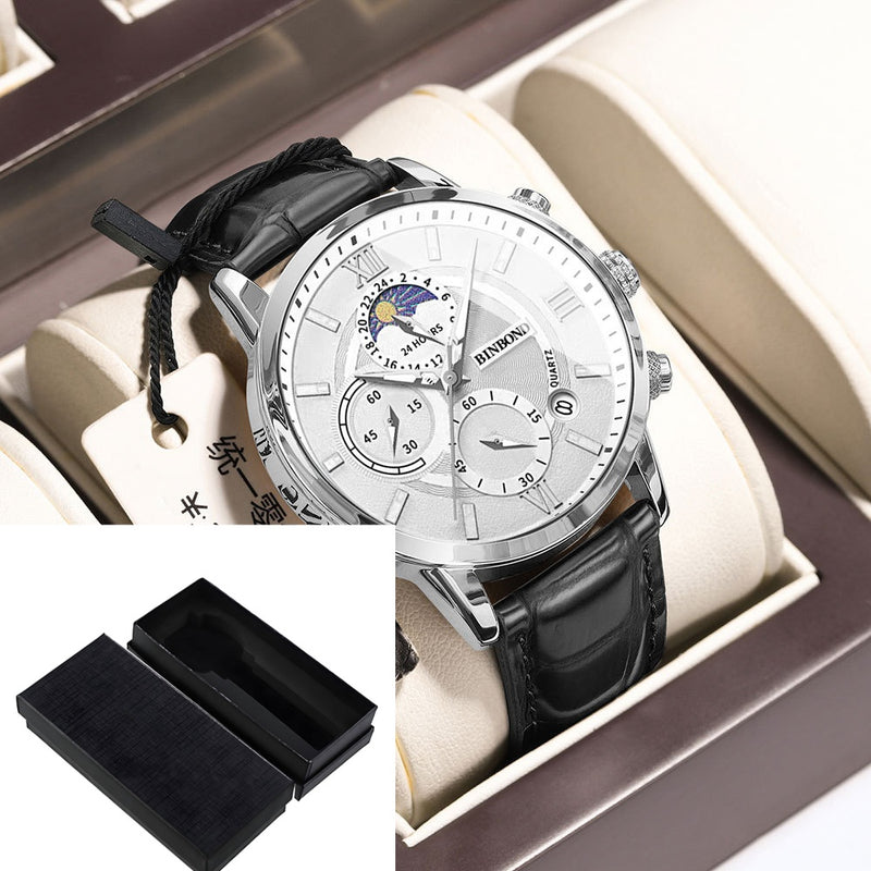 Einfacher multifunktionaler Chronograph, wasserdichte Quarzuhr