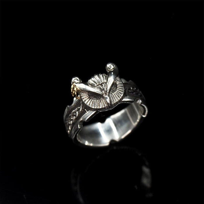 Chiba Vintage Thai Silver Unisex Retro Owl Ring