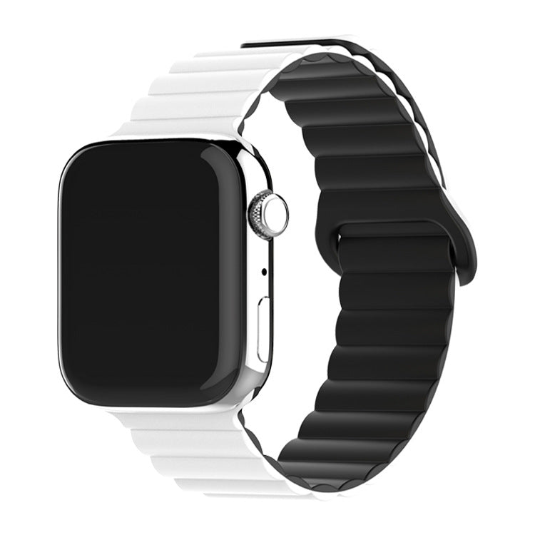 Two-color Silicone Magnetic Back Ring Buckle Watch Band