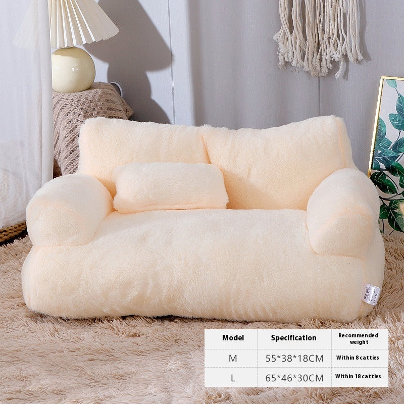 Cama de Inverno para Gato Sofá Acolhedor de Peluche
