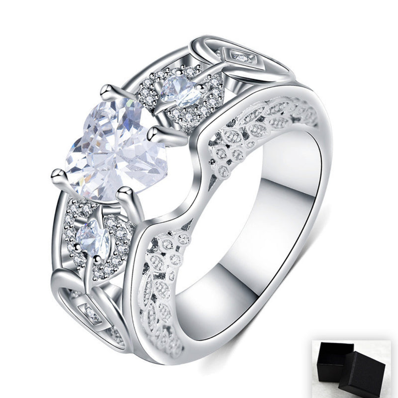 Princess Ring Heart-shaped Ruby Engagement Ring