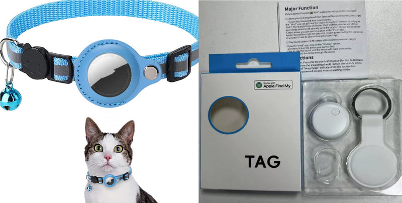 Reflektierendes, wasserdichtes Halsband-Etui für AirTag, AirTag-Schutzhülle, Nylon-Halsband für Katzen, Hunde, Kätzchen und Welpen
