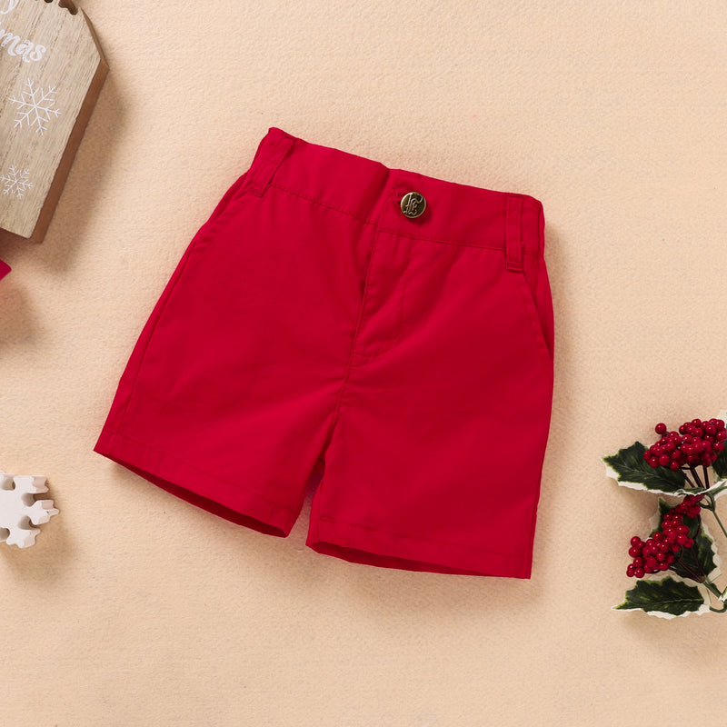 Conjunto de camisa com estampado de bonecos para rapaz de Natal