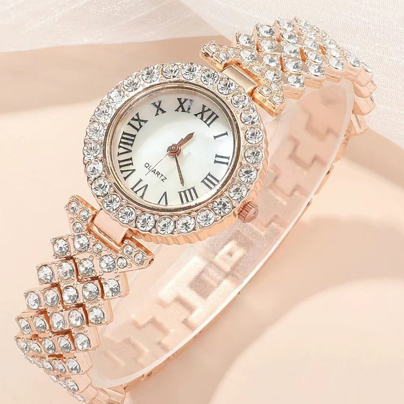 Diamant-Damenarmbanduhr Luxus-Mode Geschenkbox Uhrenarmband Sechsteiliges Set