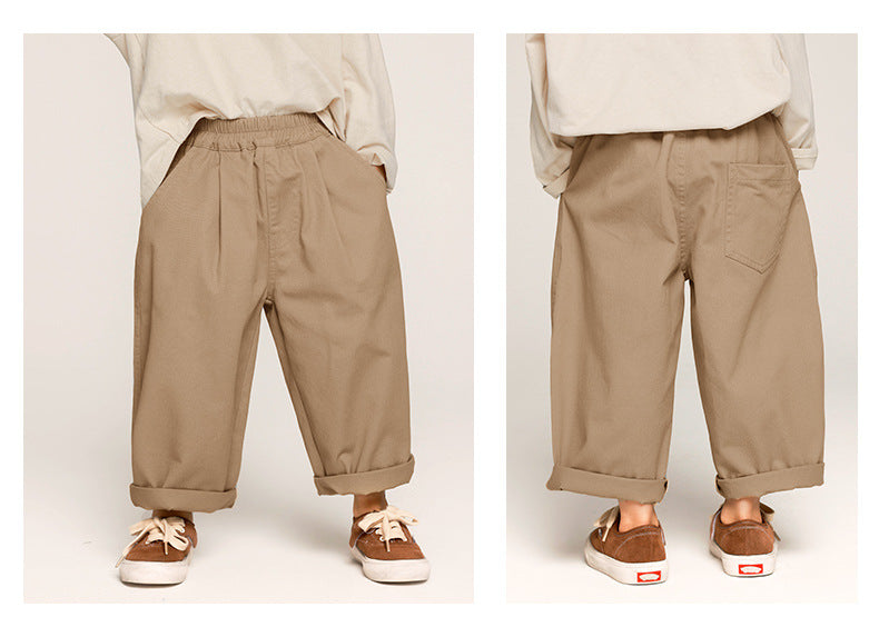 Boys' Casual Pants Solid Color Trousers Baggy Pants