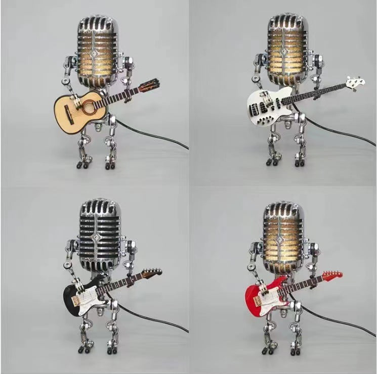 Metall-Mikrofon-Gitarre mit Licht Heimdekoration
