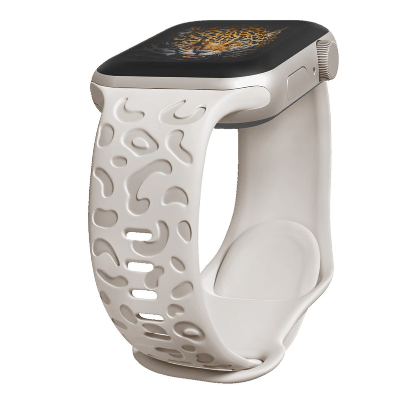 Applicable Watch Strap Watchs8ultra Laser Carving Embossed Leopard Print Butterfly Clasp Silicone
