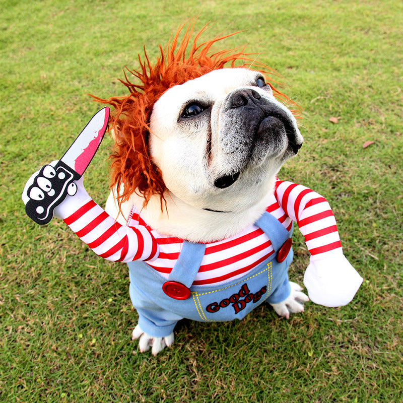 Halloween pet traje cão de estimação roupas engraçadas ajustável cão cosplay traje assustador traje festa reuniões