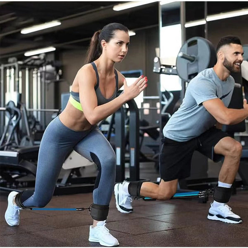 Widerstandsbänder mit Knöchelriemen, Hüft- und Beinkraft, Zugseil, Fitness, elastisches Training, Heim-Yoga, Pilates, Crossfit-Workout, Fitnessgeräte