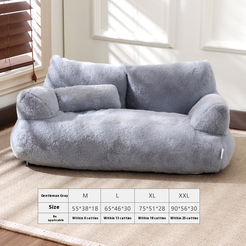 Cama de Inverno para Gato Sofá Acolhedor de Peluche