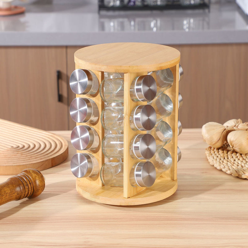 New Kitchen Supplies 430 Stainless Steel Glass Rotary Seasoning Can Set Seasoning Can