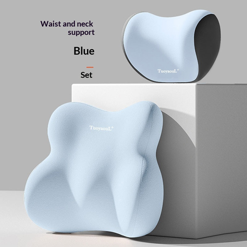 Car Headrest And Lumbar Support Set In Assorted Colors