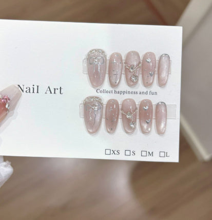 French Cherry Manicure Handmade Detachable Wear Nail