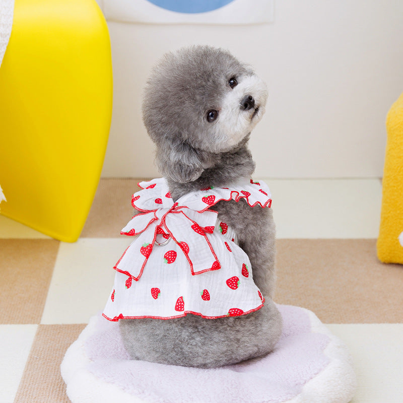 Vestido de Princesa Floral para Cão Primavera e Verão