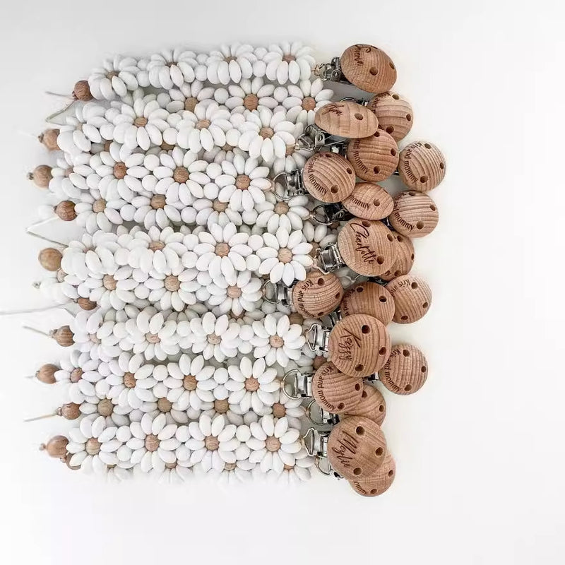 Prendedor de Chupeta em Silicone Baby Flower