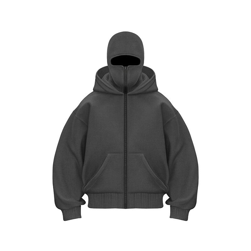 Moletom com capuz com zíper duplo masculino e feminino