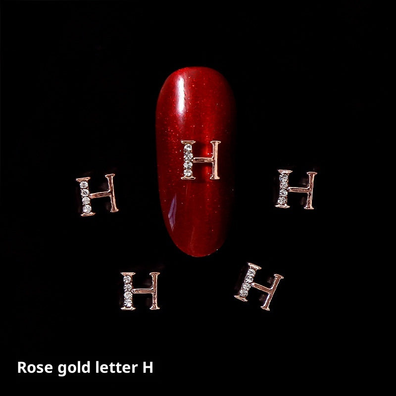 26 Letter Alloy Nail Ornament Nail Crystal