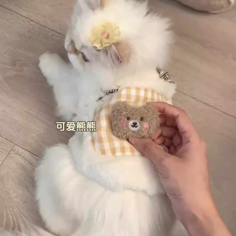 Roupa para Gato Estilo Outono e Inverno Anti-queda de Pelo Vestuário em Velo Quente
