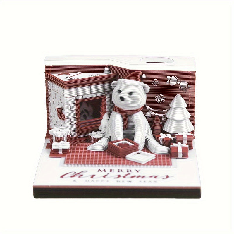 3D Sticky Note Paper Carving Creative Annual Meeting Tear-off Desktop Notepad Ornament