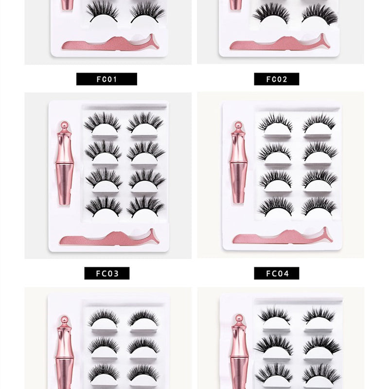 Three pairs of false eyelashes