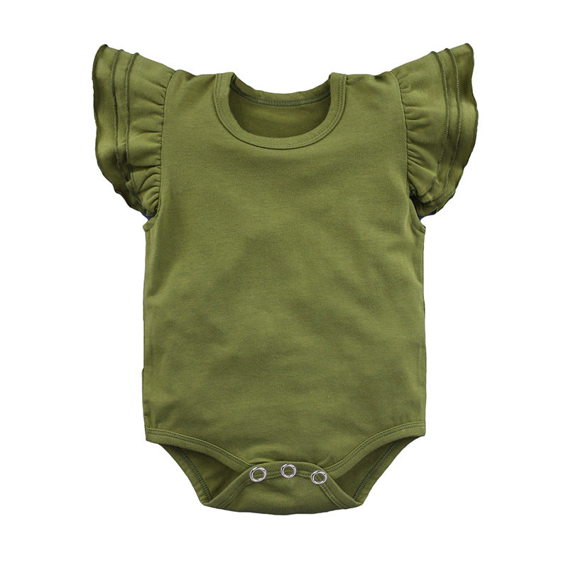 Roupa de Criança, Fato de Bebé com Folhos em Cores Doces