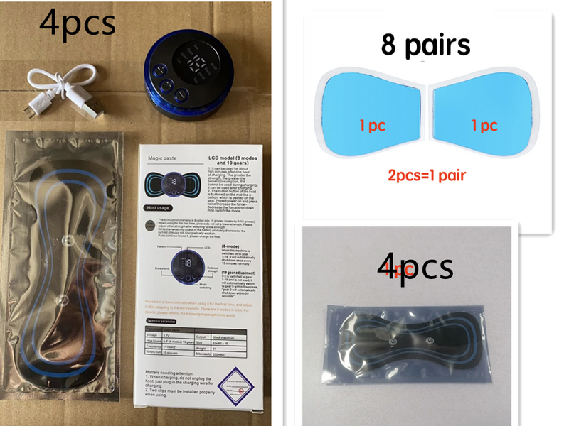 Mini-Massage-Pad Smart-LCD-Display Elektrotherapie-Massagegerät für Halswirbelsäule, Taille und Rücken Schmetterlings-Gerät für die Tasche