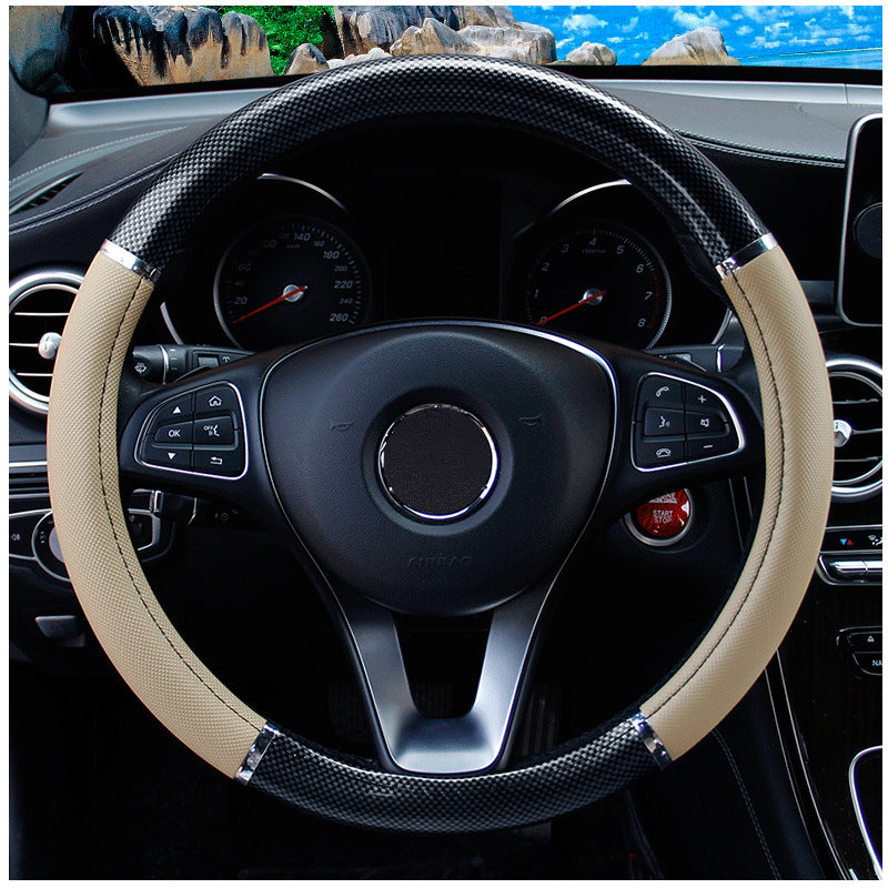 Peach Wood Grain Car Steering Wheel Cover