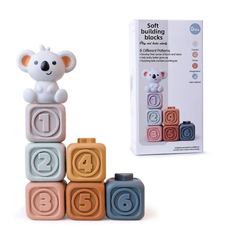 Infant Puzzle Building Blocks Cognitive Relief Square Soft Building Blocks Jenga
