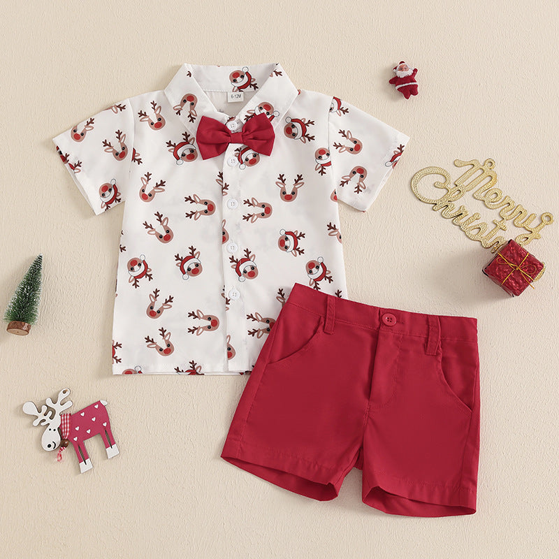 Conjunto de duas peças de camisa de manga curta e calções