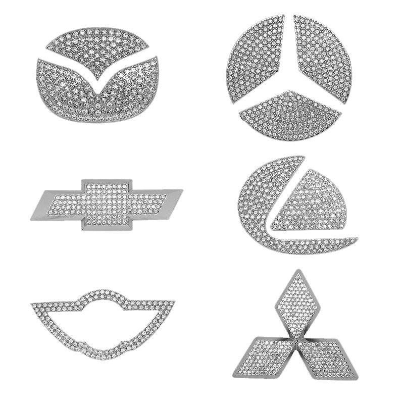 Aufkleber für das Lenkrad-Logo mit Strass-Verzierung