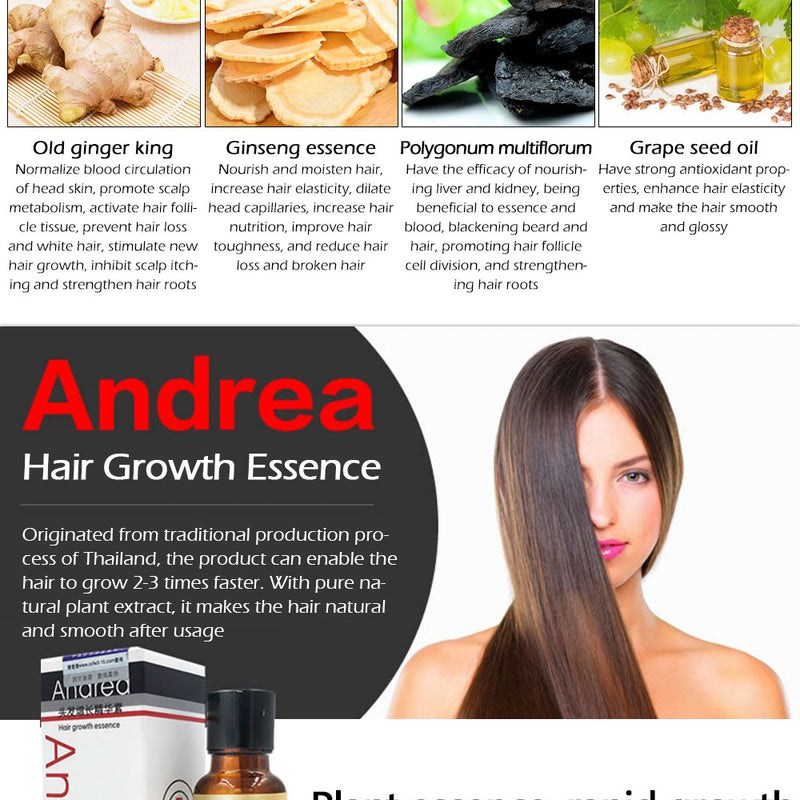 Hair Growth Anti Hair Loss Liquid 20ml Dense Hair Andrea Hairstyle Keratin Hair Care Styling Products Sunburst