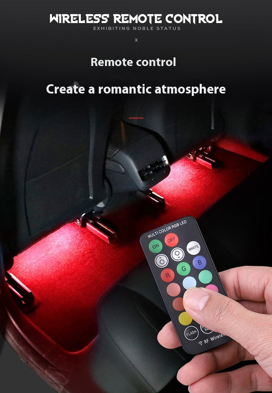 Car Atmosphere Light Car Interior Retrofitting Wireless Magnetic Led Atmosphere Light