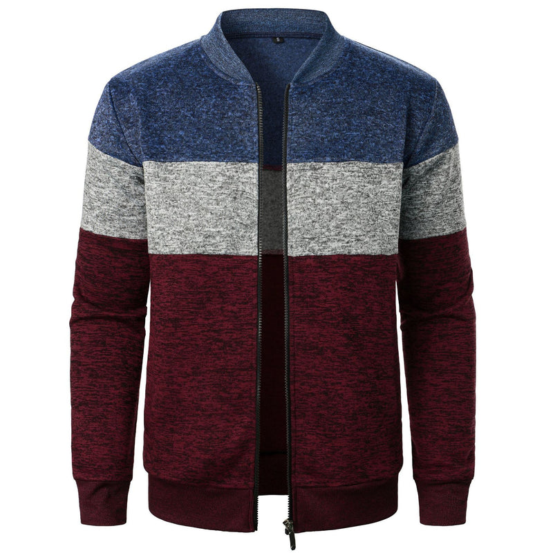Schwerer Color-Block-Strickpullover für Herren