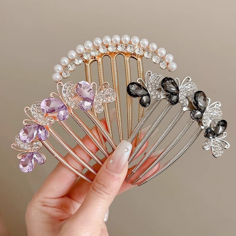 Schmetterlings-Steckkamm mit Strass für Hochsteckfrisuren