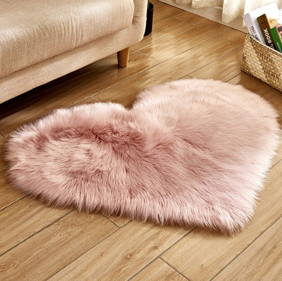 Tapete felpudo em forma de coração, antiderrapante, carpete macio, tapete de chão, manta, almofada de sofá, apoio para pés, tapetes para sala de estar, decoração de casa