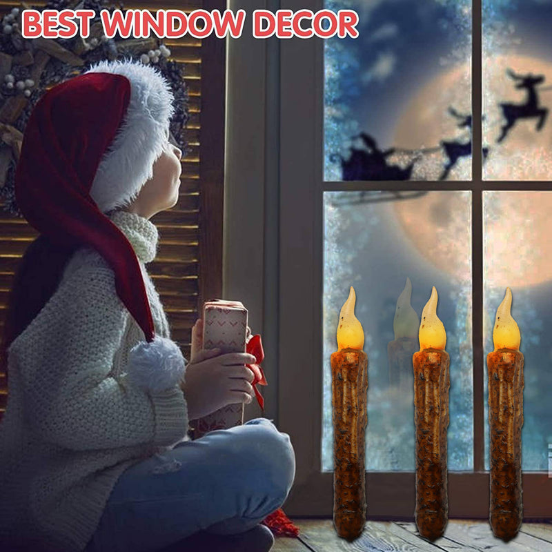 Vela LED Decorativa de Cera Real com Temporizador e Efeito Emulacional