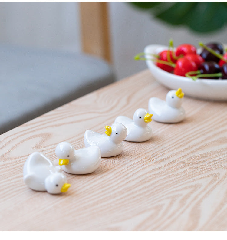 Ceramic Duckling Chopsticks Rack Hotel Ornaments