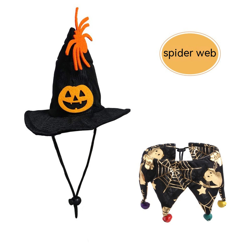 Conjunto de Gorro e Cachecol de Halloween para Gato