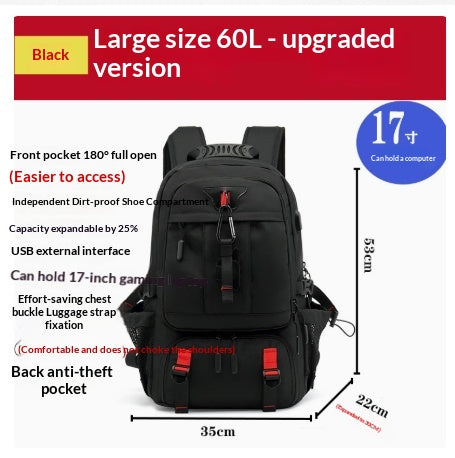 Large Capacity Men's Backpack Travel Leisure Outdoor