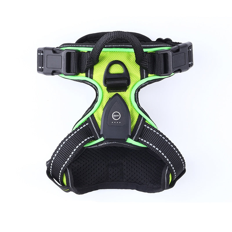 LED Pet Light-Up Harness Nighttime Dog Walking Anti-Collision Adjustable Flashing Vest For Cats And Dogs