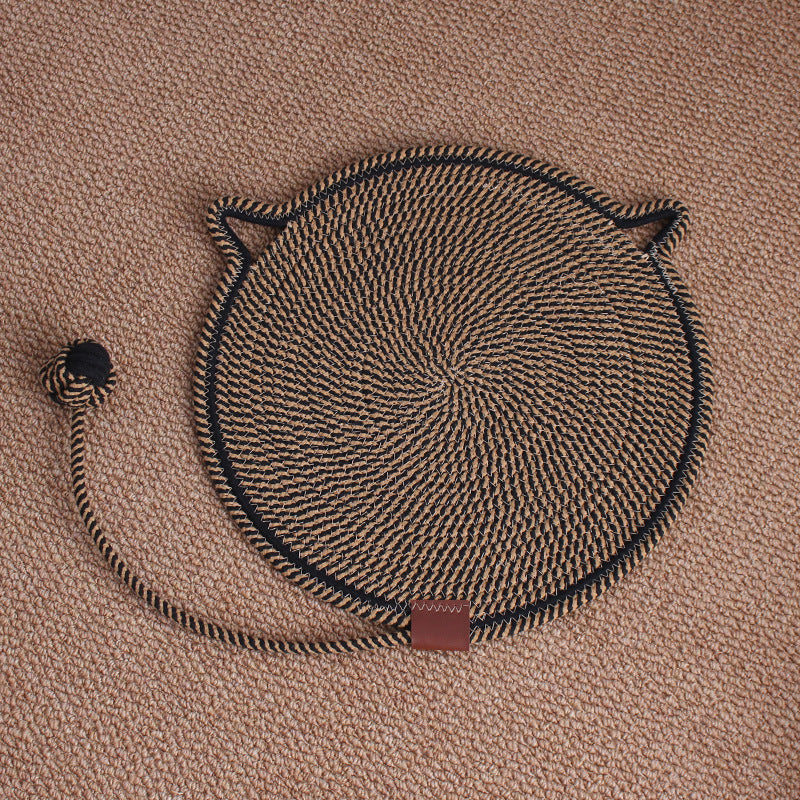 Cat Scratch Pad For Indoor Cats Kitten  Round Cat Scratcher Pad, Woven Cotton Rope Cat Scratching Mat, Couch Protector For Wall, Furniture, Carpets, Sofas