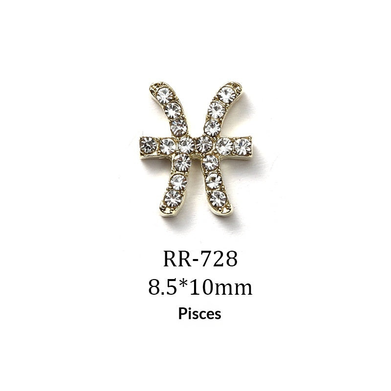 Creative 3D Twelve Zodiac Sign Nail Art Accessories
