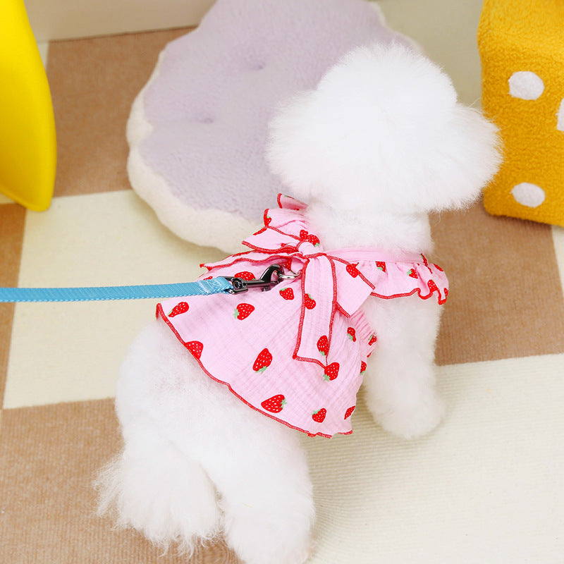 Vestido de Princesa Floral para Cão Primavera e Verão