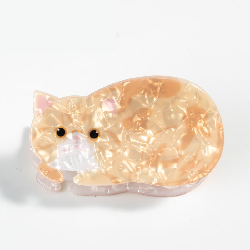 Haarspangen mit Katzen-Cartoon-Print und Greifmechanismus